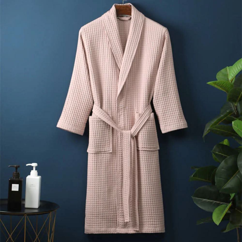 CloudWeave Waffle V-Neck Bathrobe Made From 100 Percent Cotton | Temsk
