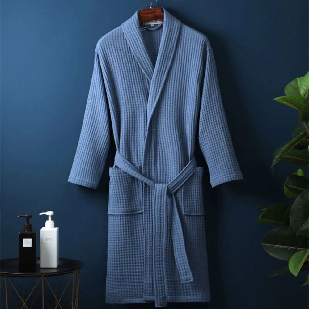 CloudWeave Waffle V-Neck Bathrobe Made From 100 Percent Cotton | Temsk
