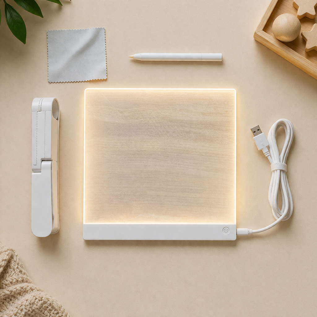 Kinder-Schreibtablet mit LED-Beleuchtung und wiederverwendbarer Oberfläche für Kunst | Temsk