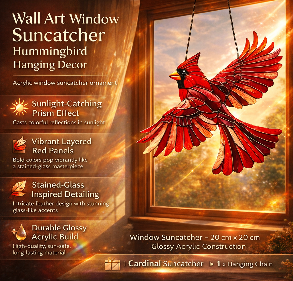 Kolibri-Fenster-Suncatcher Wandkunst zum Aufhängen | Temsk