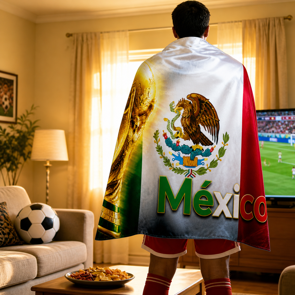 Mexiko-Flagge Fußballumhang Banner für Spieltag, große Flagge | Temsk