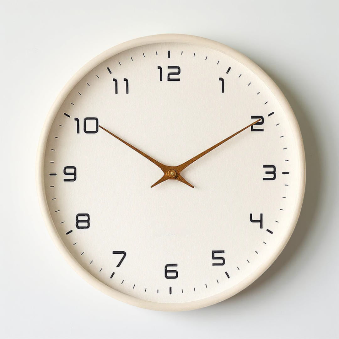 Minimalistische Holzwanduhr mit geräuschlosem Quarzwerk | Temsk