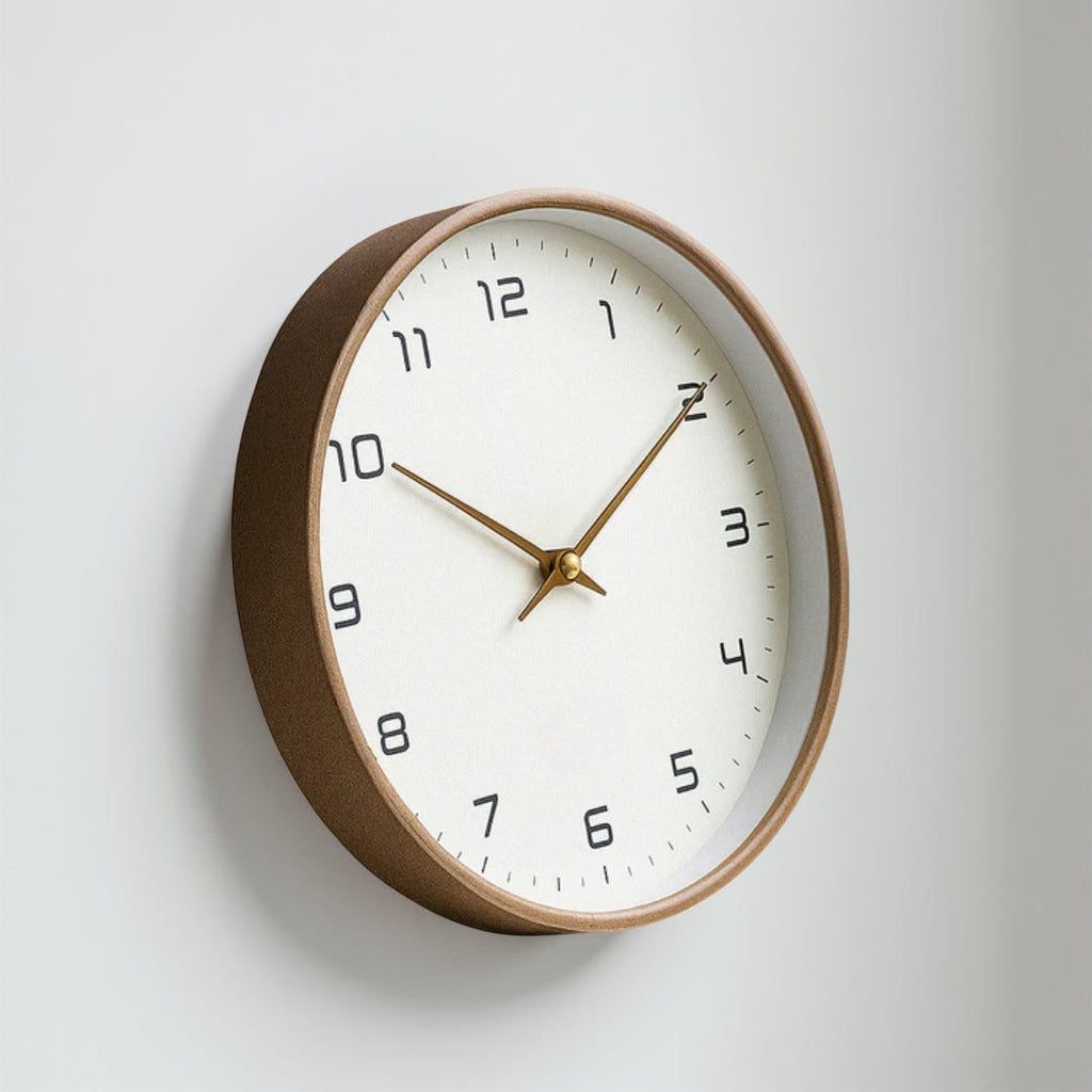 Minimalistische Holzwanduhr mit geräuschlosem Quarzwerk | Temsk