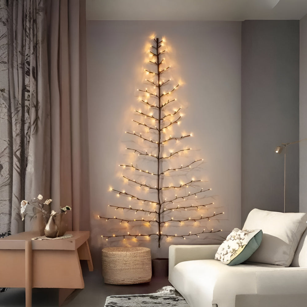 Rustikale LED-Zweige Baum-Wandkunst mit sanfter Umgebungsbeleuchtung | Temsk