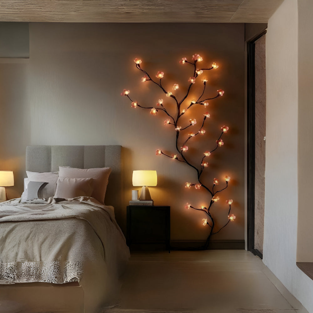 Rustikale LED-Zweige Baum-Wandkunst mit sanfter Umgebungsbeleuchtung | Temsk