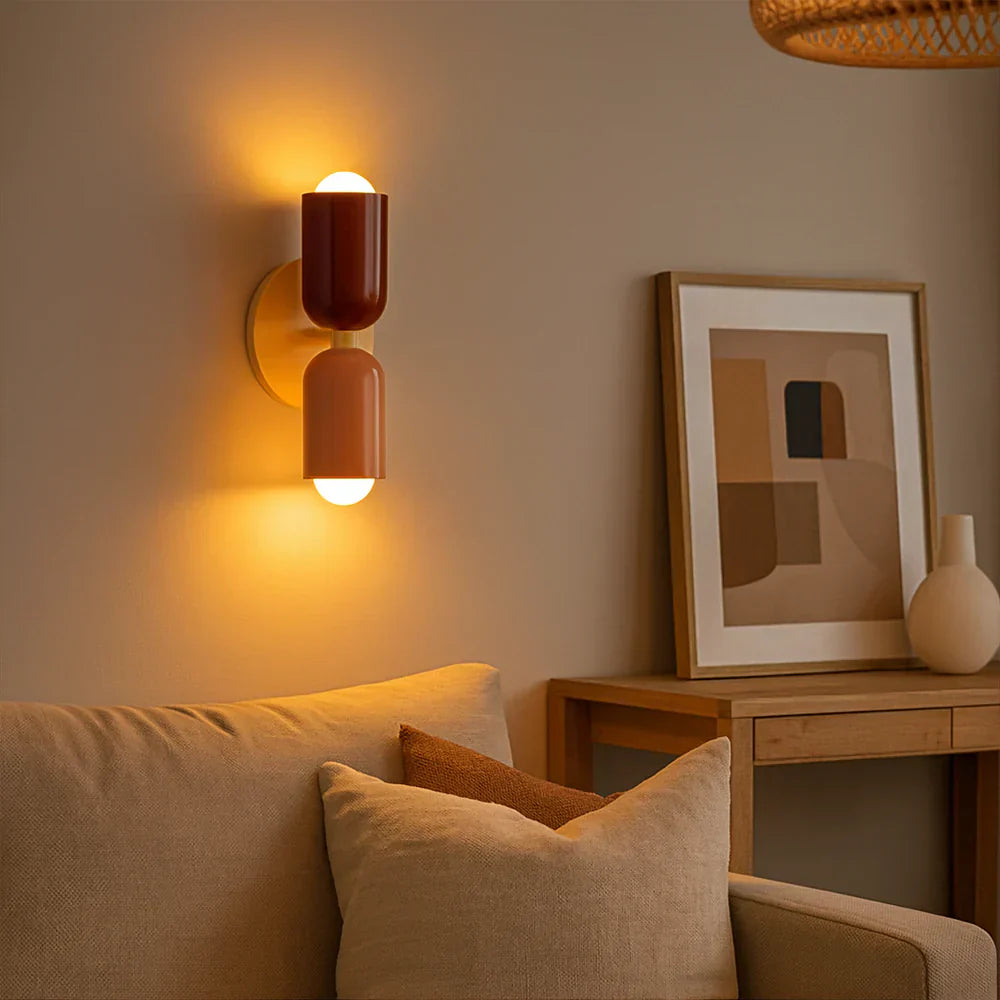 Nordische Metall-Wandleuchte mit doppelseitigem LED-Schirm, moderne Wohnbeleuchtung | Temsk