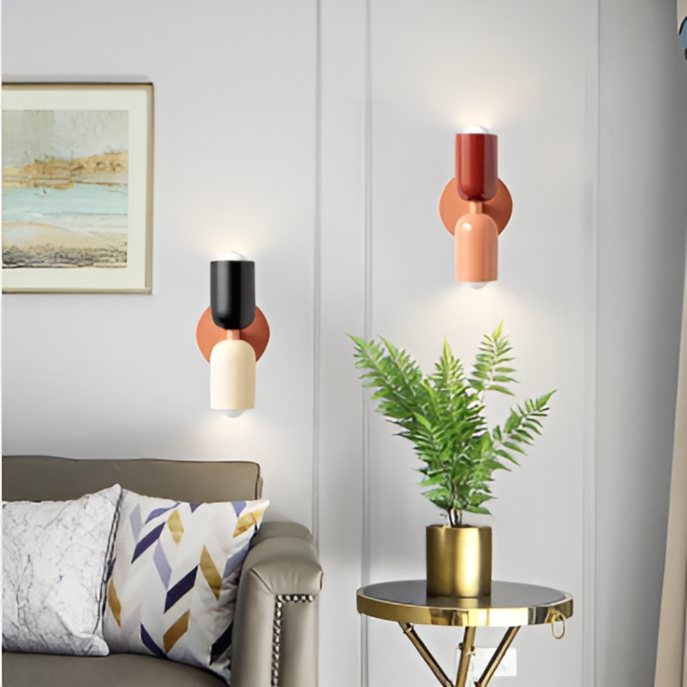 Nordische Metall-Wandleuchte mit doppelseitigem LED-Schirm, moderne Wohnbeleuchtung | Temsk