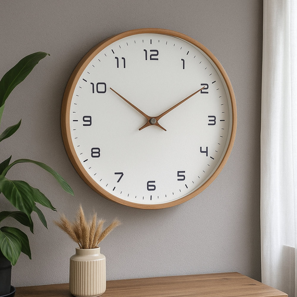 Geräuschlose Holzwanduhr für moderne Wohnkultur und ruhige Zeitmessung | Temsk