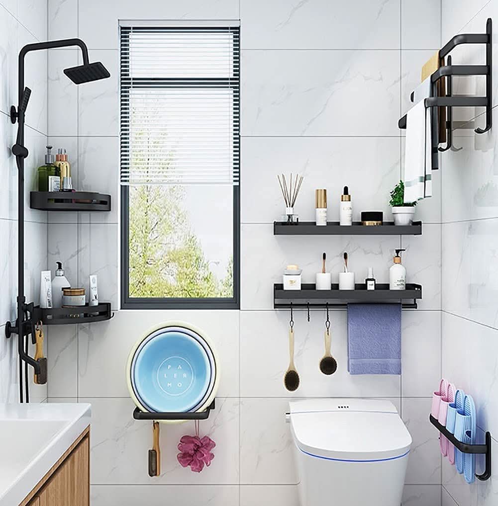 AeroShelf Wall-Mounted Aluminum Bathroom Rack For Towels And Accessories | Temsk