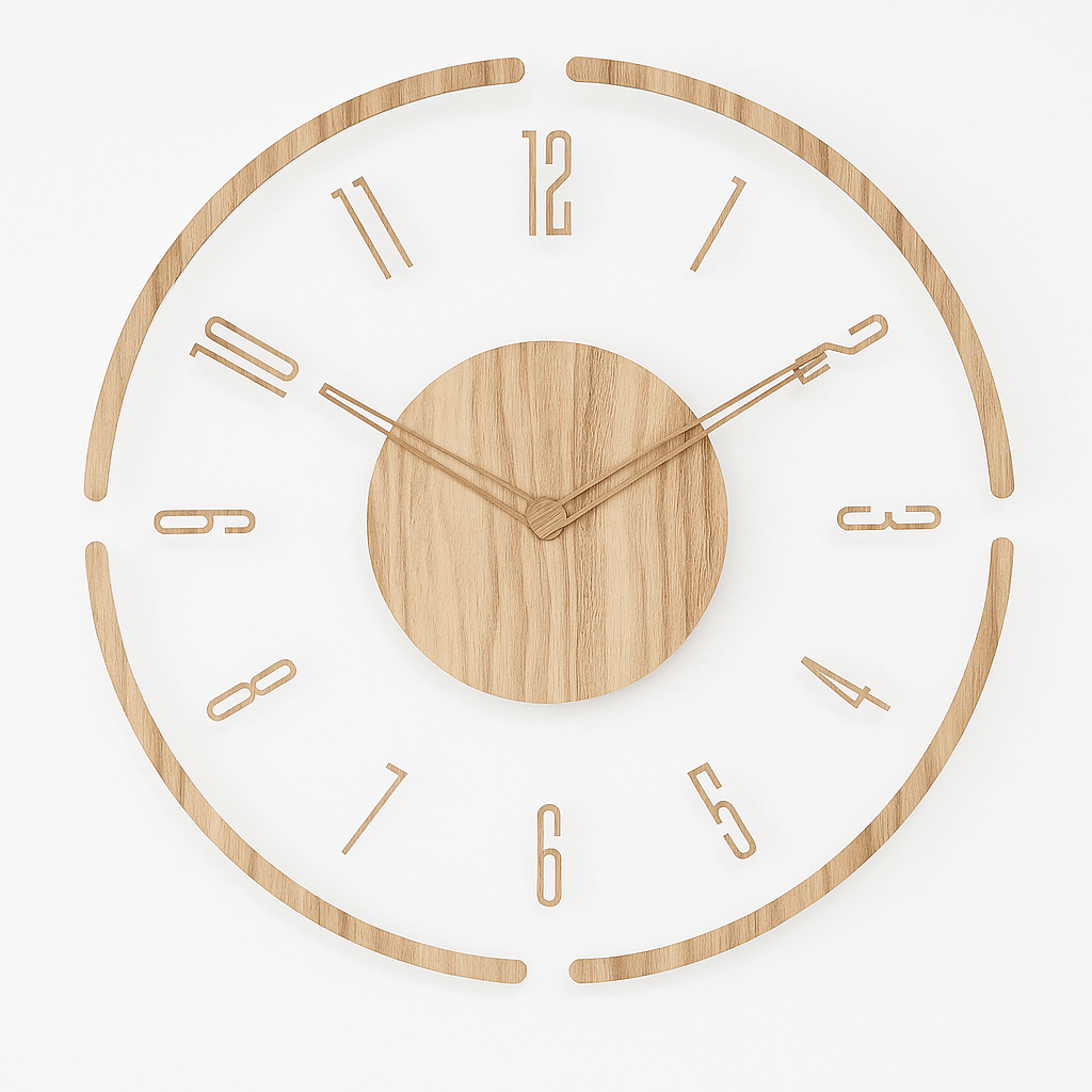 Scandi Quiet ur, lydløs trævægur i minimalistisk design | Temsk
