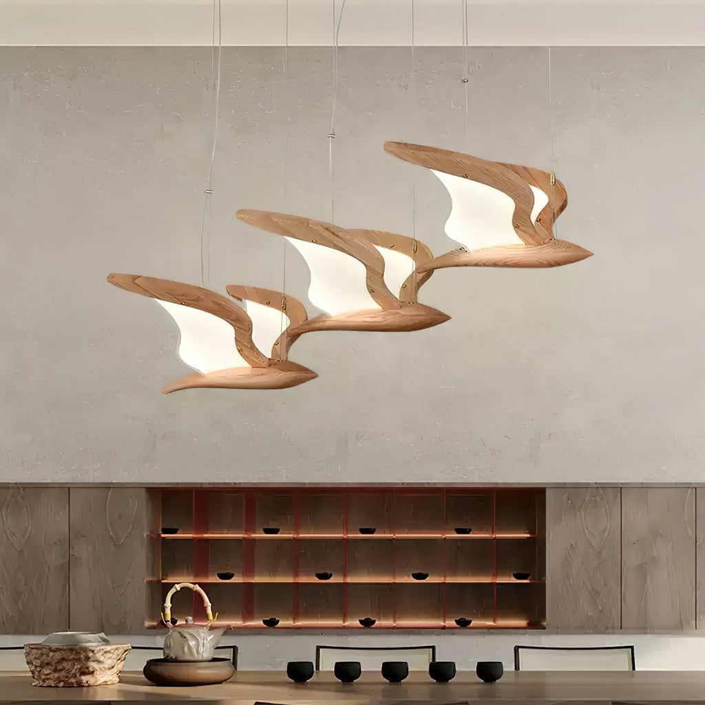 Lyrael Glass Chandelier Crafted From Metal Wood And Acrylic | Snurv | Temsk