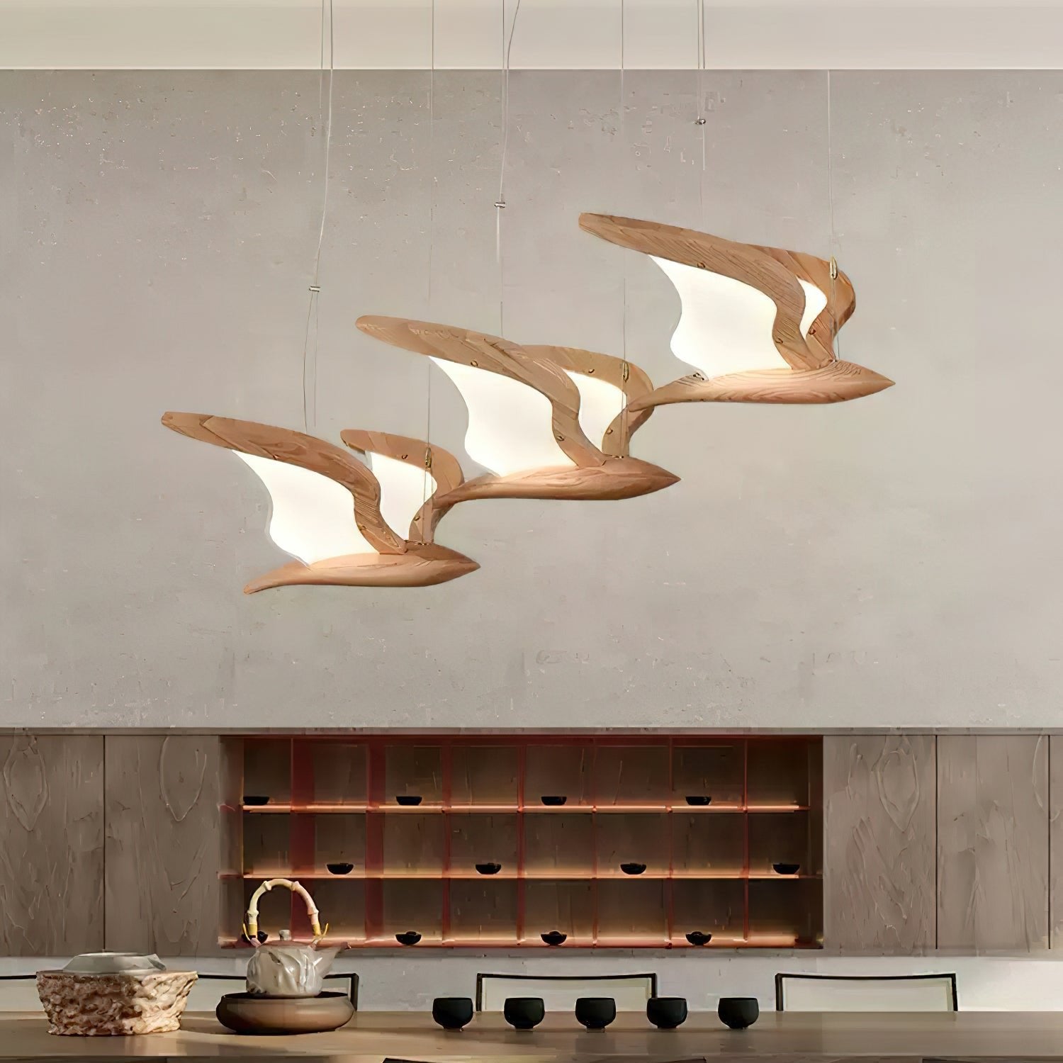 Lyrael Glass Chandelier Crafted From Metal Wood And Acrylic | Snurv | Temsk