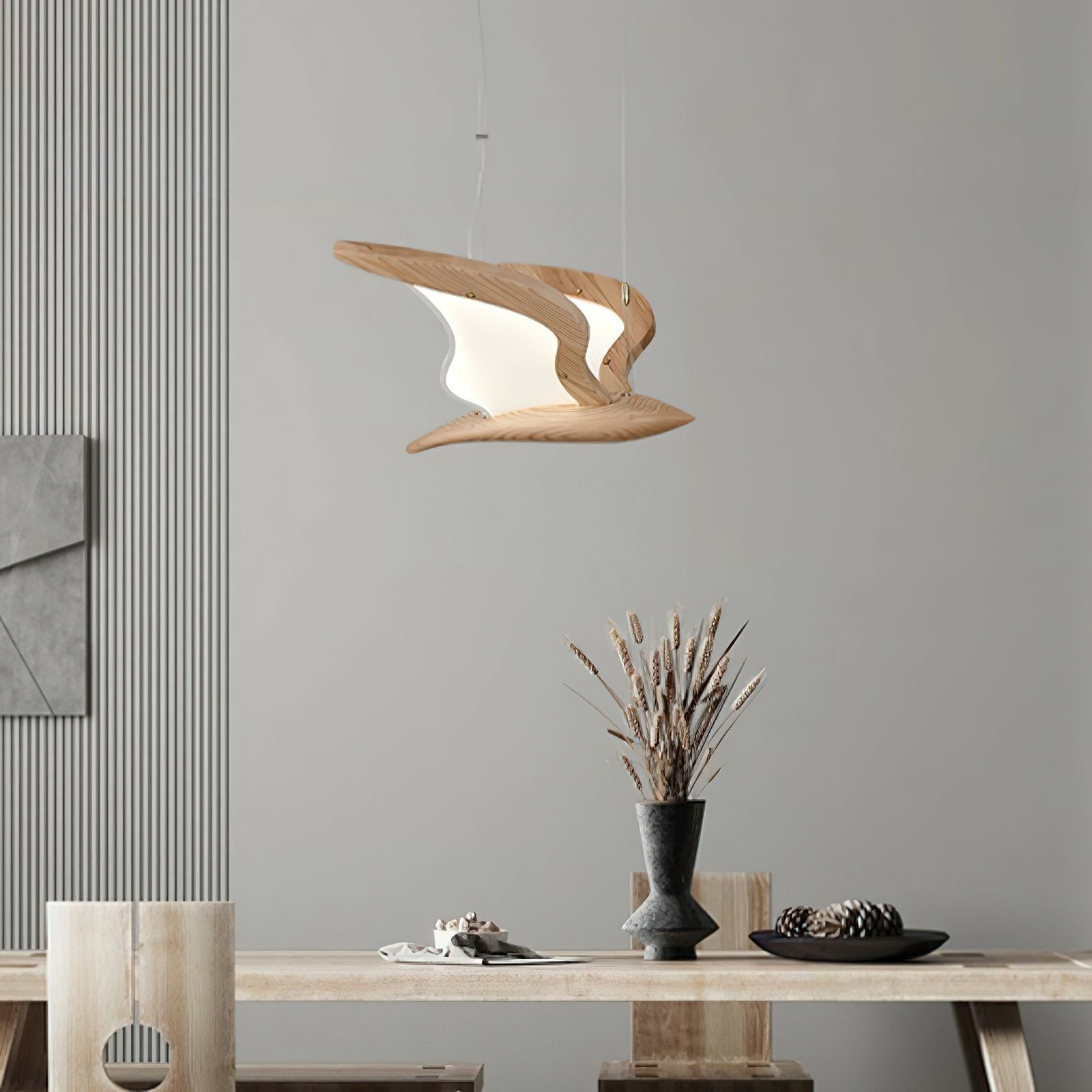 Lyrael Glass Chandelier Crafted From Metal Wood And Acrylic | Snurv | Temsk