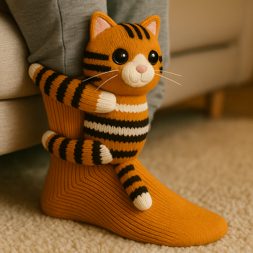 Meias 3D de Animais com Antiderrapante e Aconchego | Temsk