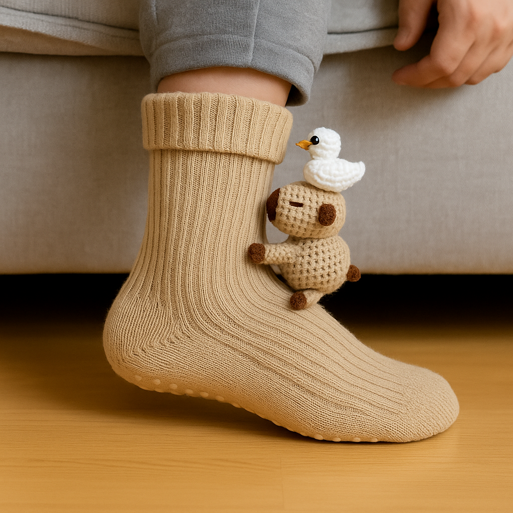 Animal 3D House Socks With Non Slip Grip And Warmth | Temsk