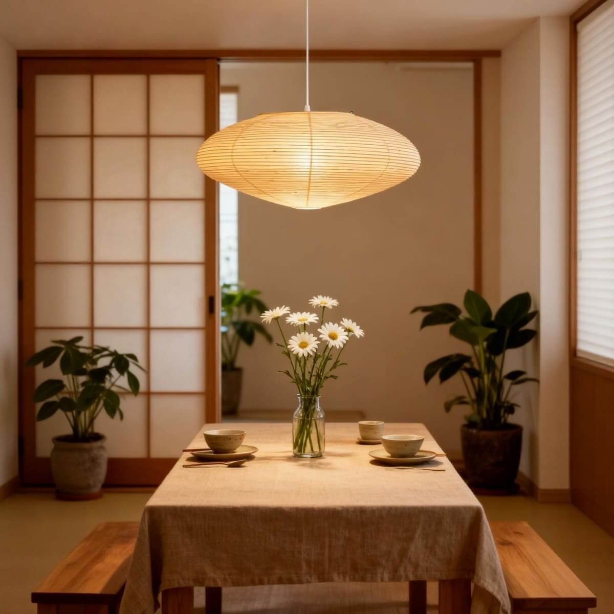 Oval Shade Rice Paper Pendant Light For Indoor Ceiling Lighting | Temsk