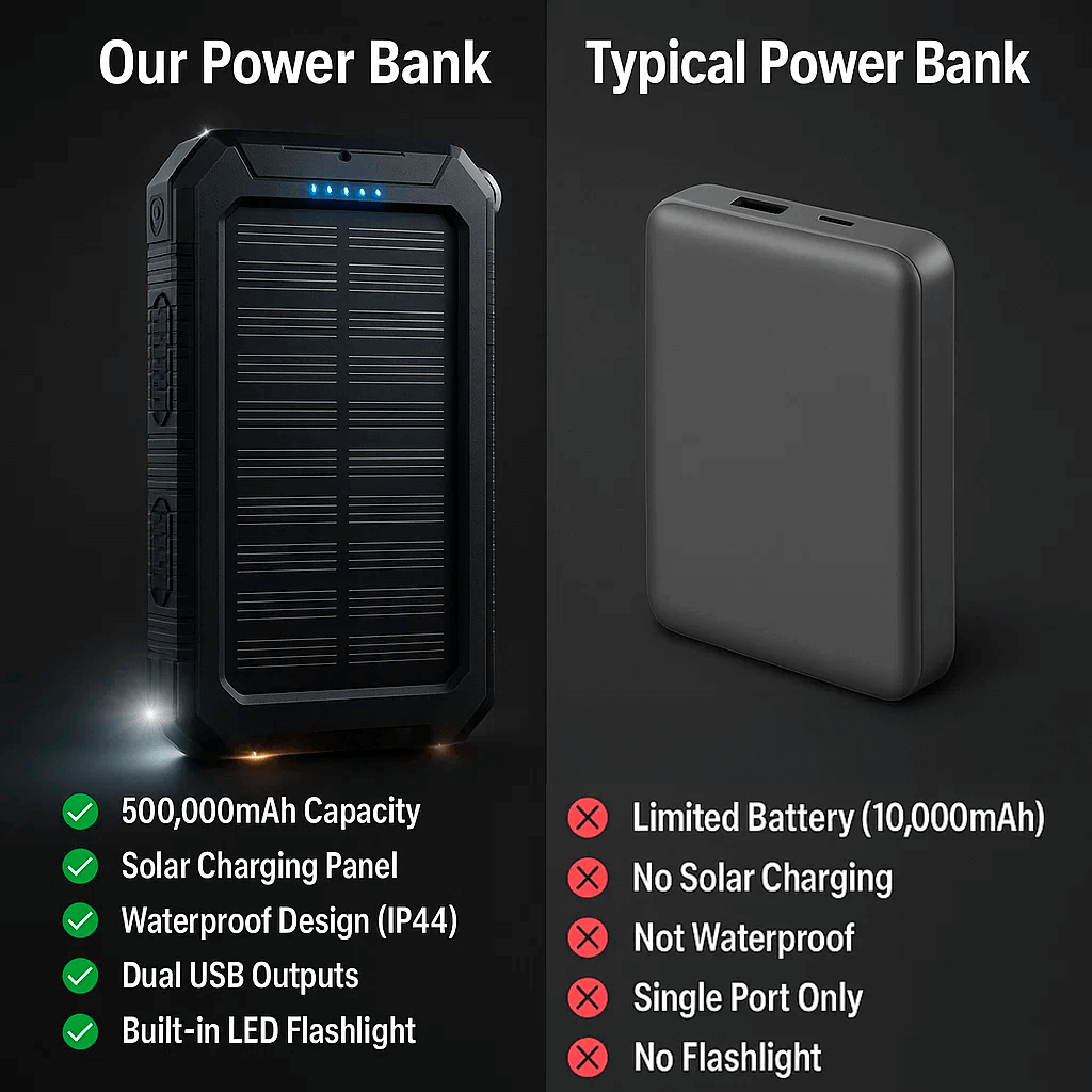 AeroVolt vodotěsná solární powerbanka 10000mAh s dvojitým USB | Temsk