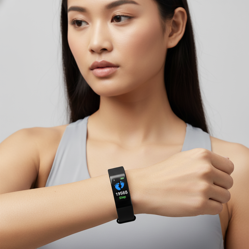 Senioren-Fitnessuhr mit LED-Anzeige und Herzfrequenzmessung | Temsk