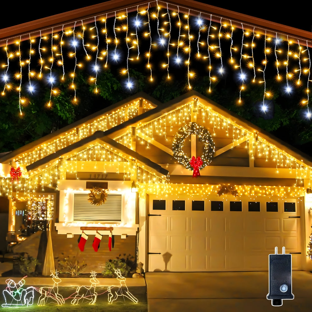 Outdoor Christmas LED Curtain Lights for Exterior Hanging Display | Temsk