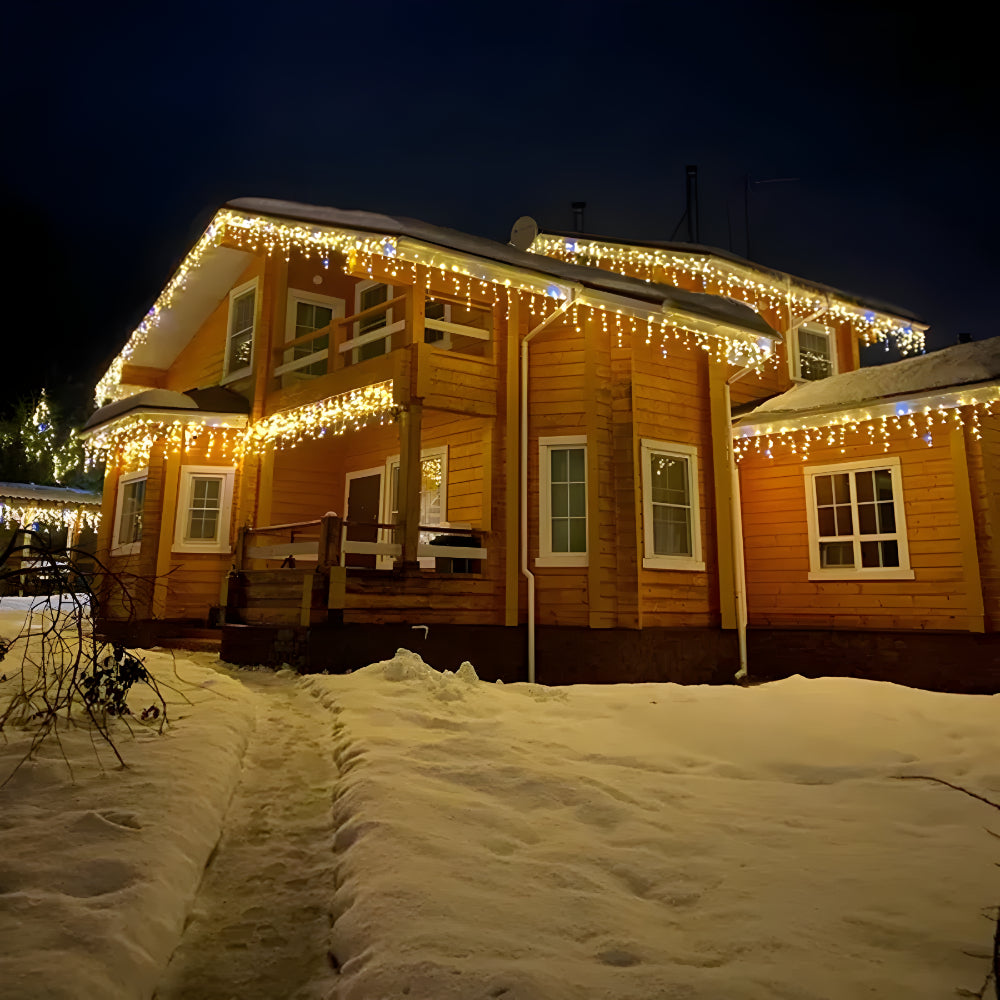 Outdoor Christmas LED Curtain Lights for Exterior Hanging Display | Temsk