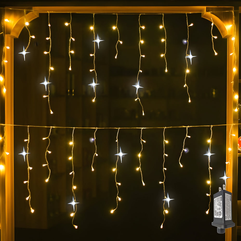 Outdoor Christmas LED Curtain Lights for Exterior Hanging Display | Temsk