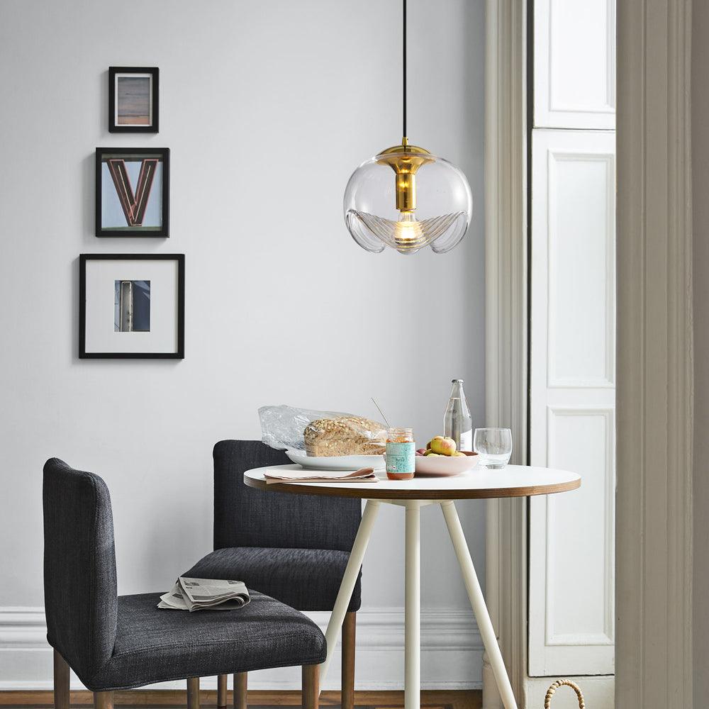NyraWave Waveform Pendant Light in Iron and Glass Design | Snurv | Temsk