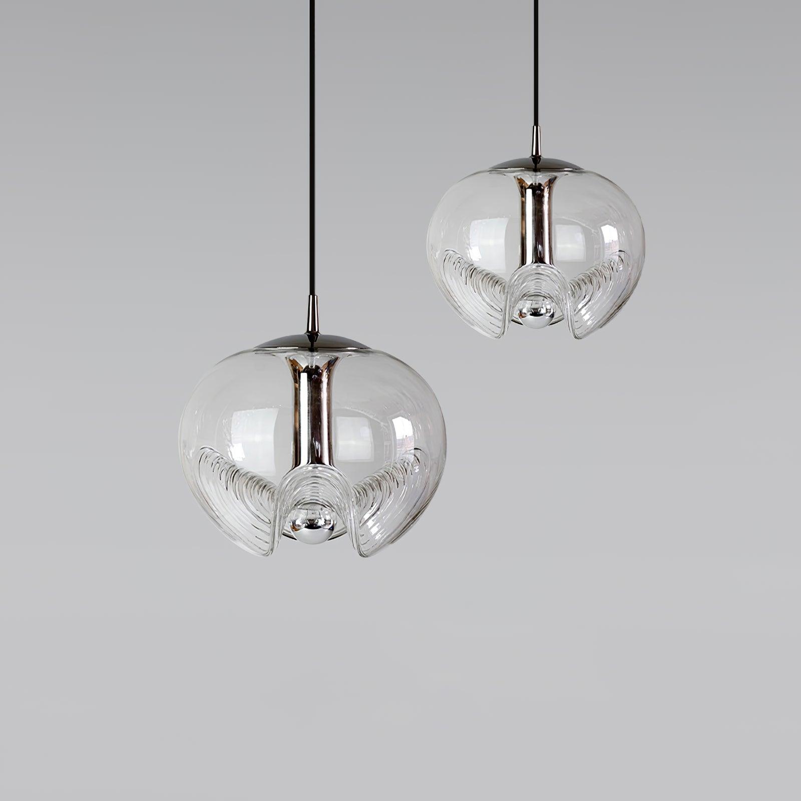 NyraWave Waveform Pendant Light in Iron and Glass Design | Snurv | Temsk