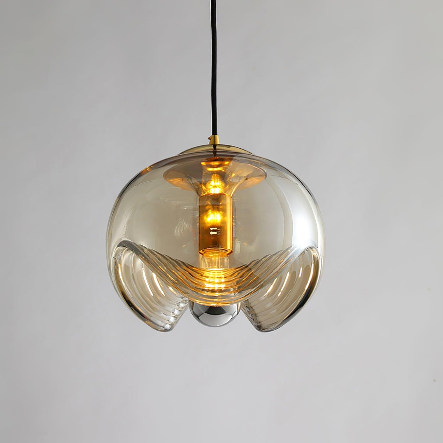 NyraWave Waveform Pendant Light in Iron and Glass Design | Snurv | Temsk
