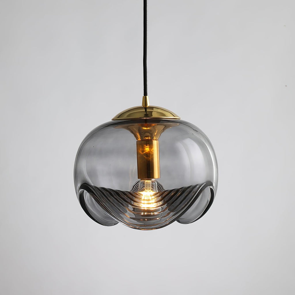 NyraWave Waveform Pendant Light in Iron and Glass Design | Snurv | Temsk