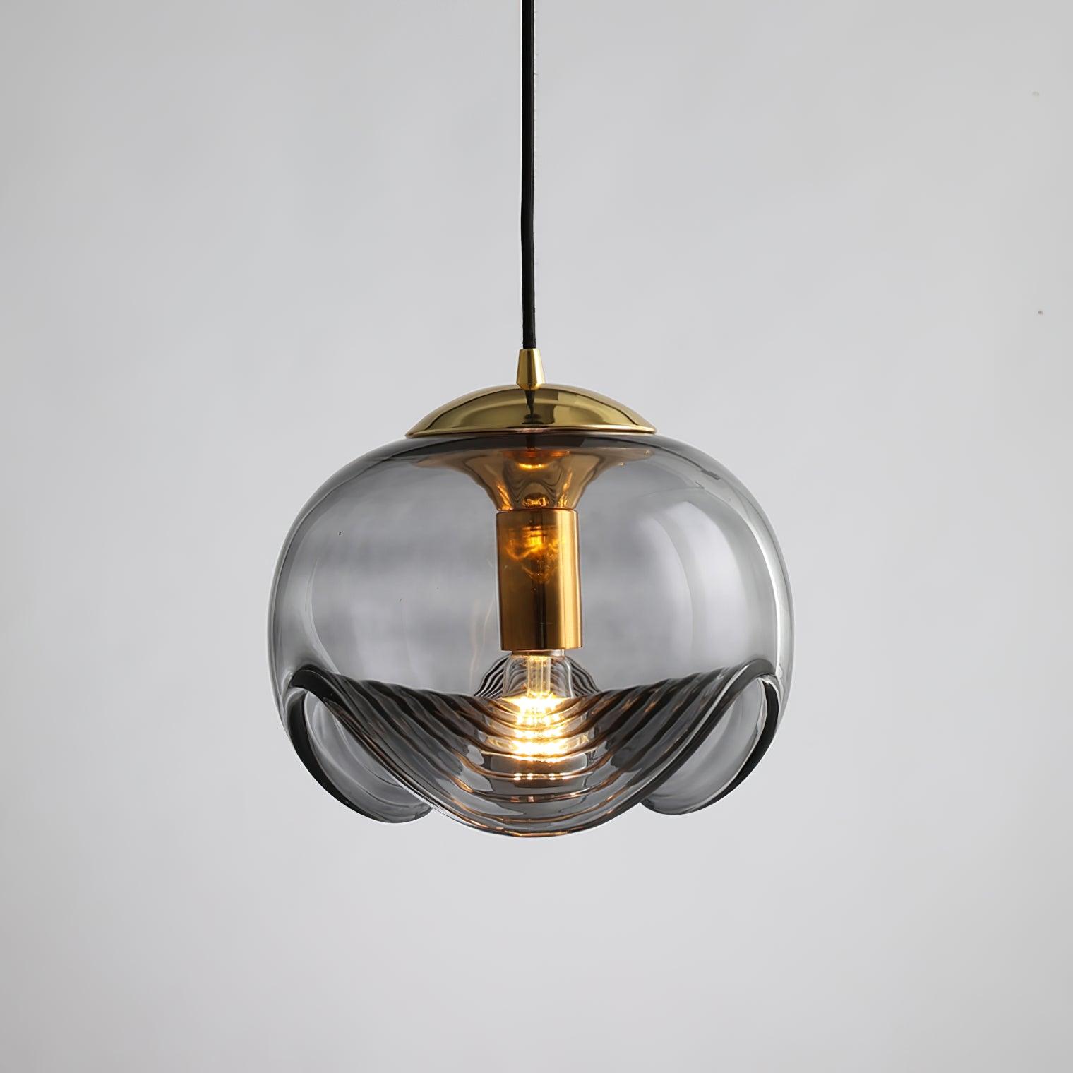 NyraWave Waveform Pendant Light in Iron and Glass Design | Snurv | Temsk