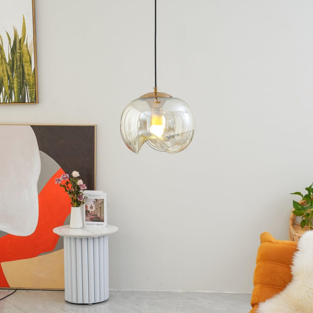 NyraWave Waveform Pendant Light in Iron and Glass Design | Snurv | Temsk