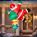 Climbing Santa Inflatable With LED Lights For Outdoor Christmas Decor | Temsk
