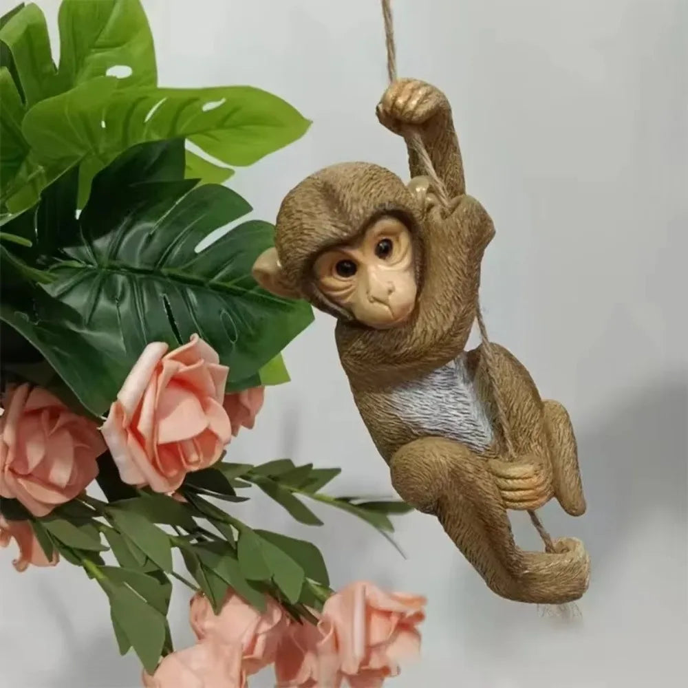 Climbing Monkey Garden Statue For Outdoor Patio Decor | Temsk