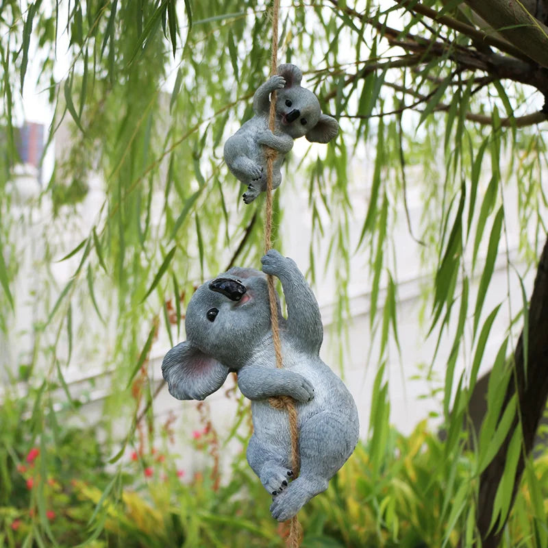 Koala Garden Swing Figurine for Enchanted Outdoor Decor | Temsk