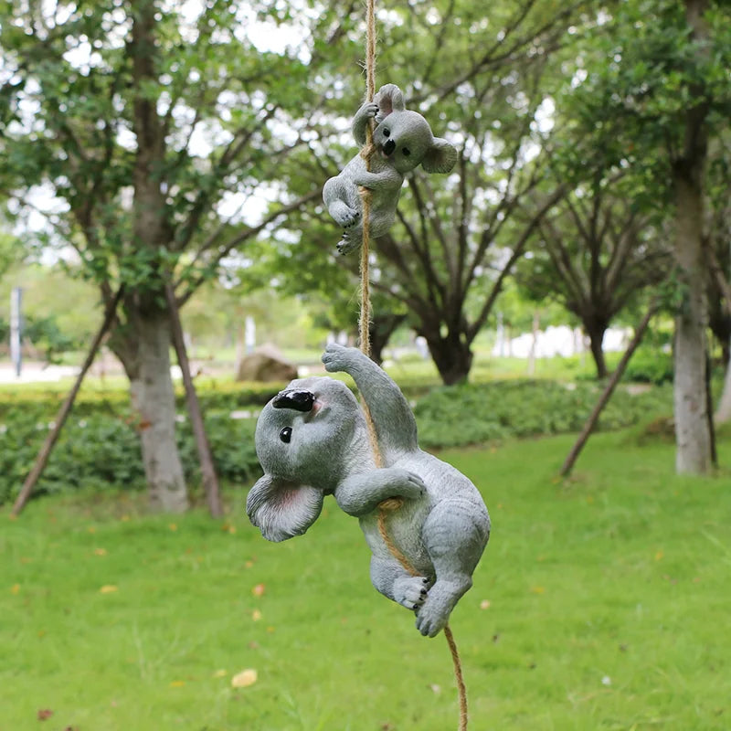 Koala Garden Swing Figurine for Enchanted Outdoor Decor | Temsk