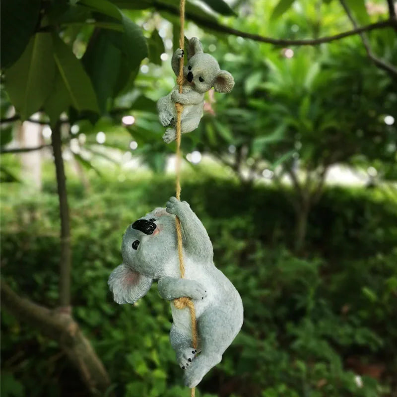 Koala Garden Swing Figurine for Enchanted Outdoor Decor | Temsk