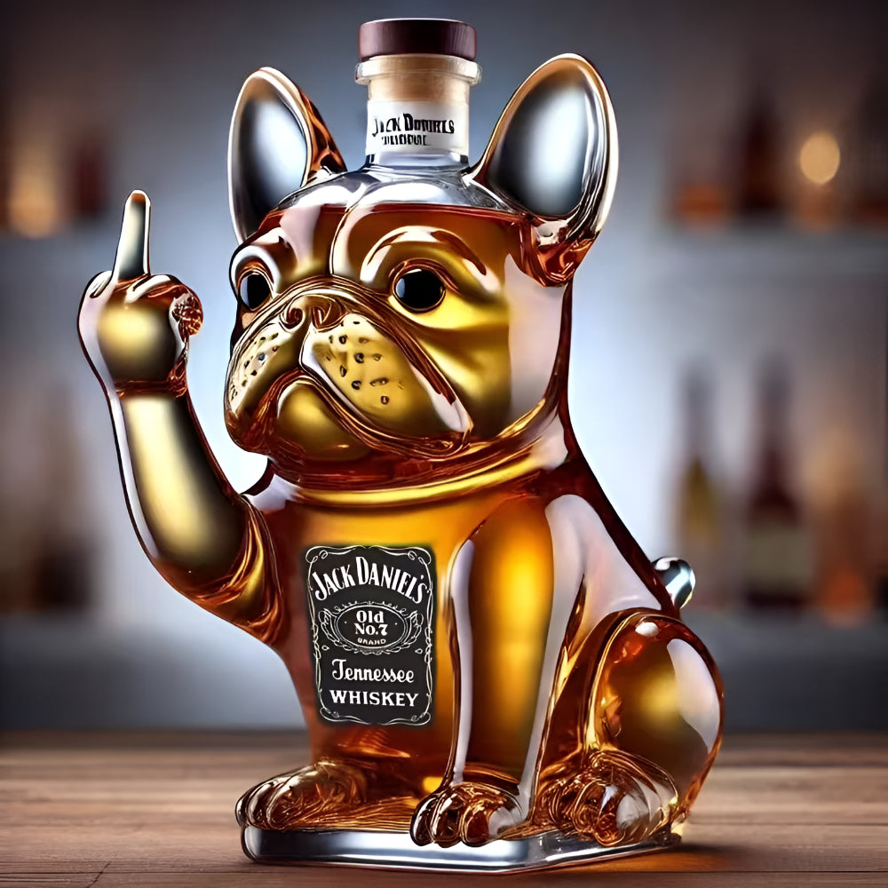 Bulldoggen-Skulptur Whiskey-Dekanter für stilvolle Bar-Dekoration | Temsk