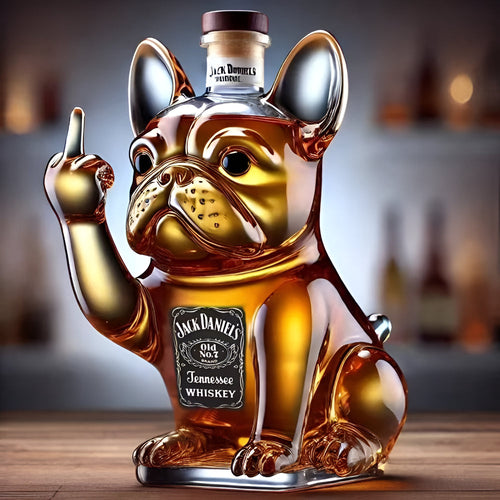 Bulldog Sculpture Whiskey Decanter For Stylish Bar Display Decor Temsk