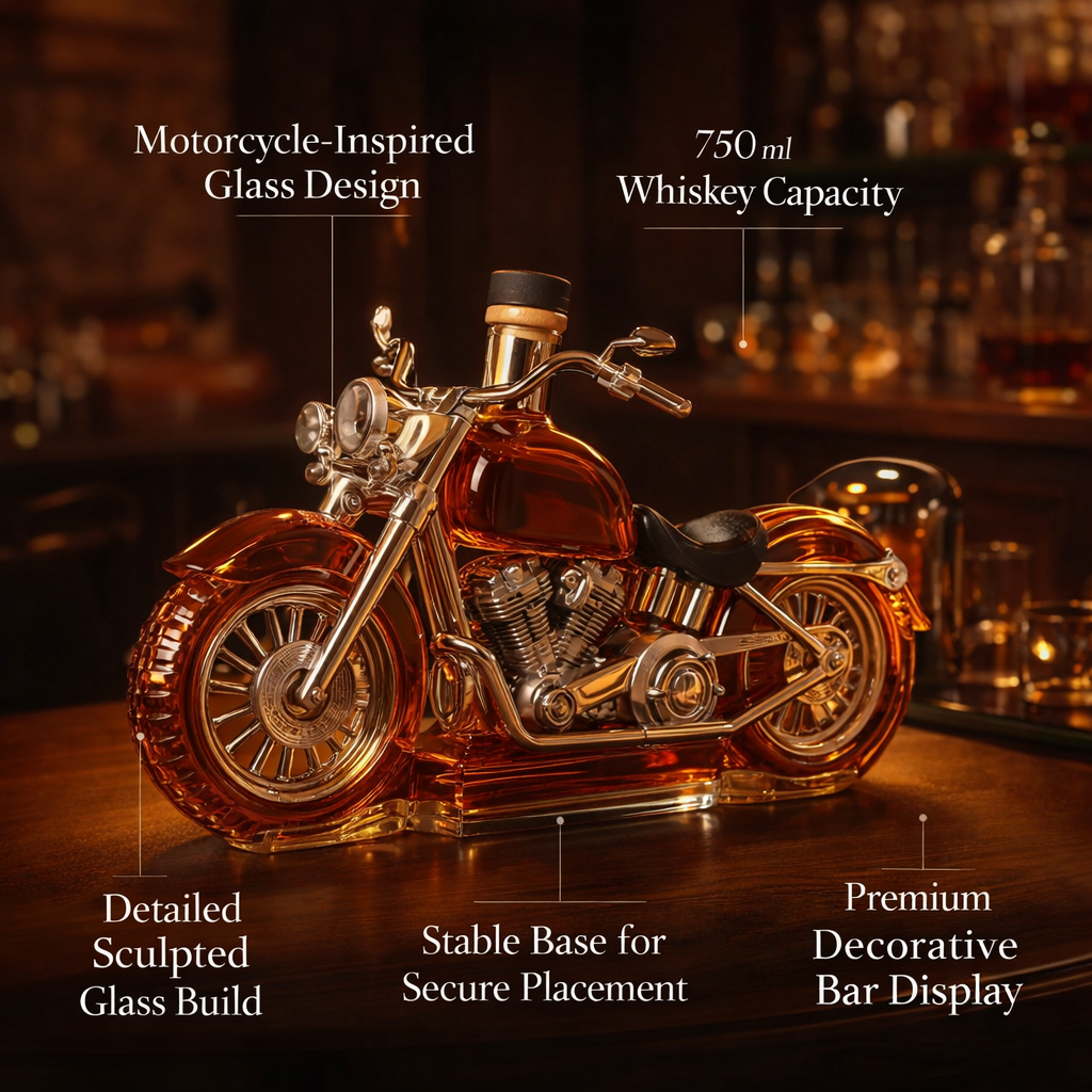 Motorrad-förmiger Whiskey-Dekanter für Bar-Dekoration | Temsk