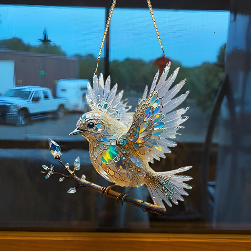 Bluebird Fenster-Sonnenfänger mit Buntglas-Acryl-Hängedekor | Temsk
