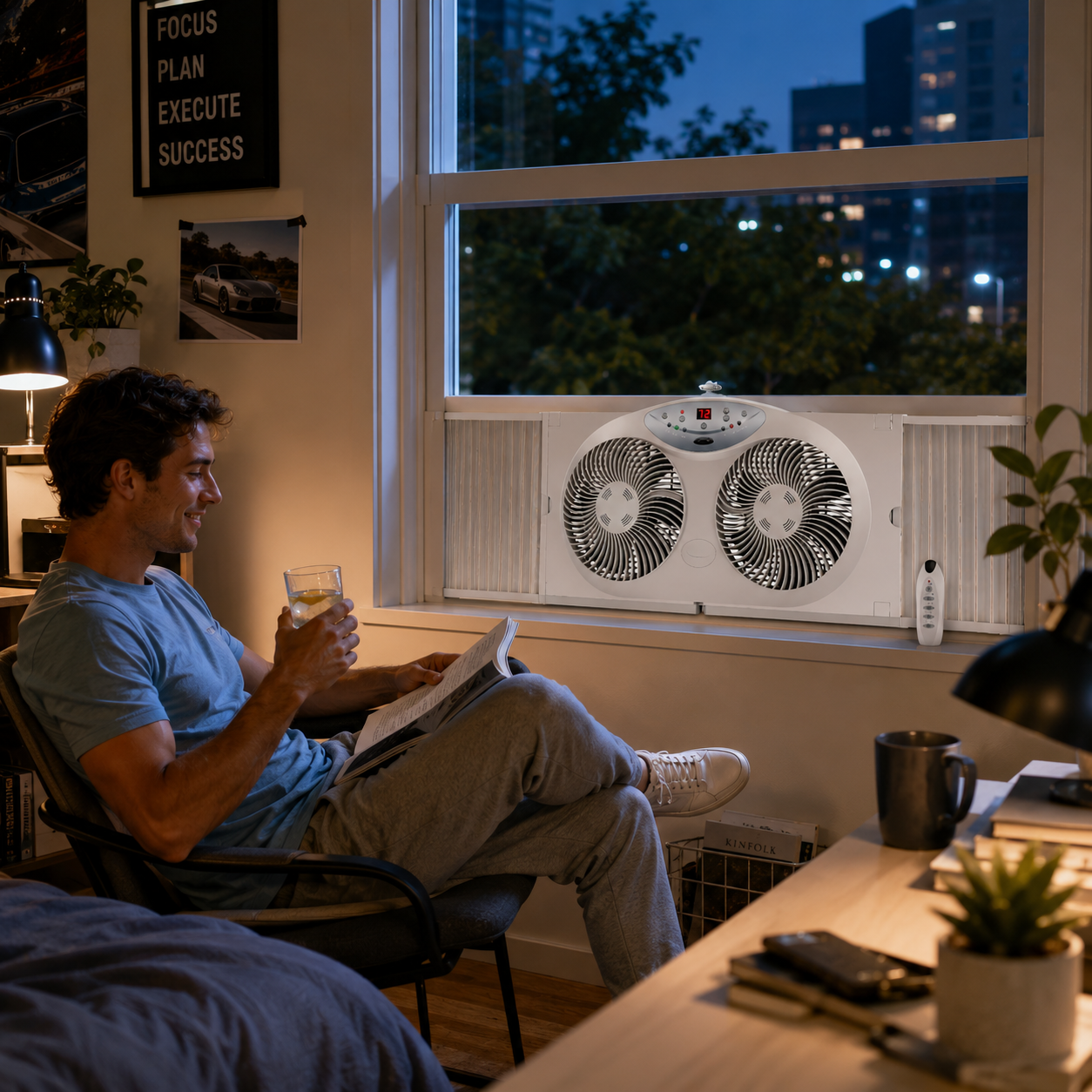 Fernbedienbarer, doppelseitiger Fensterlüfter für frische Luftkühlung | Temsk