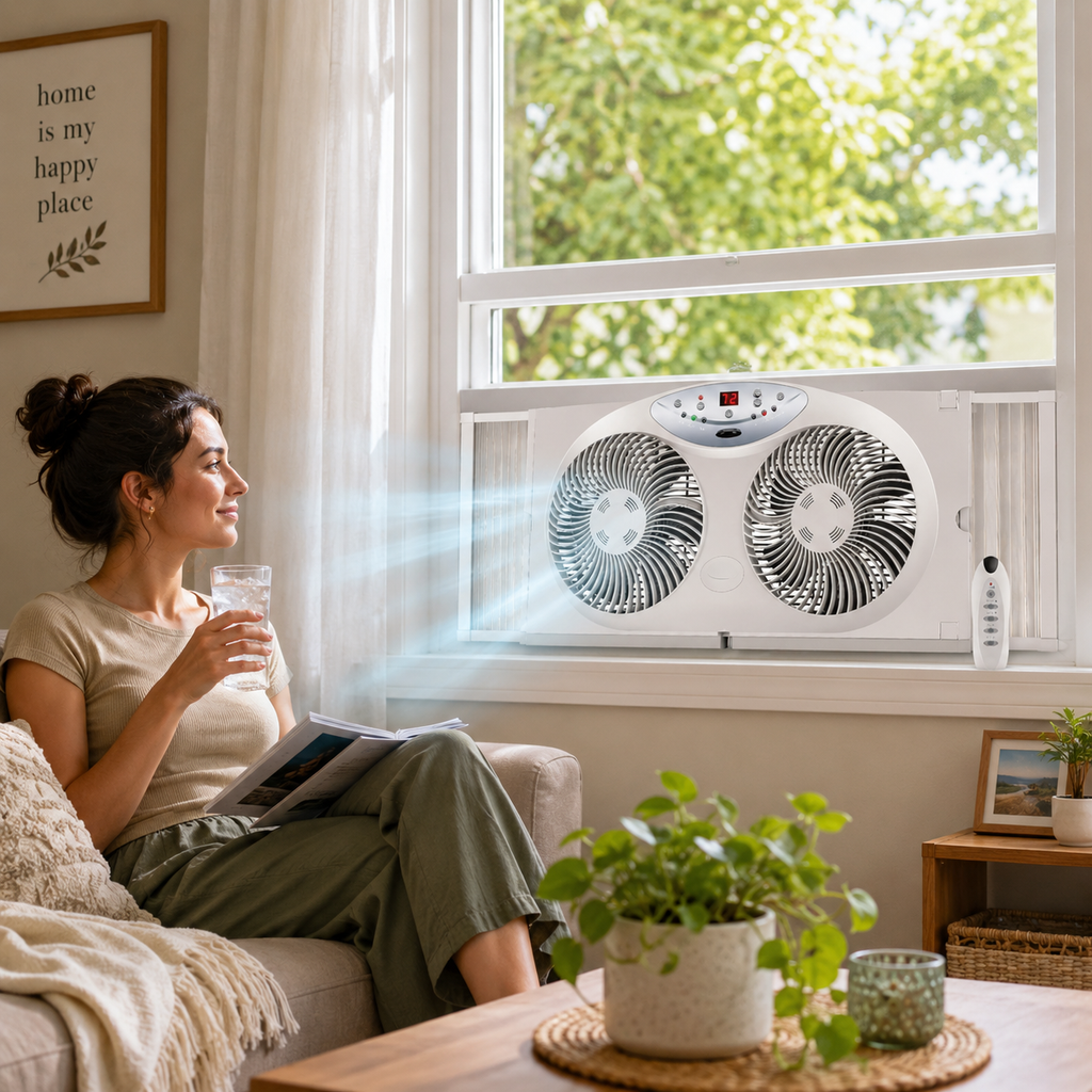 Fernbedienbarer, doppelseitiger Fensterlüfter für frische Luftkühlung | Temsk