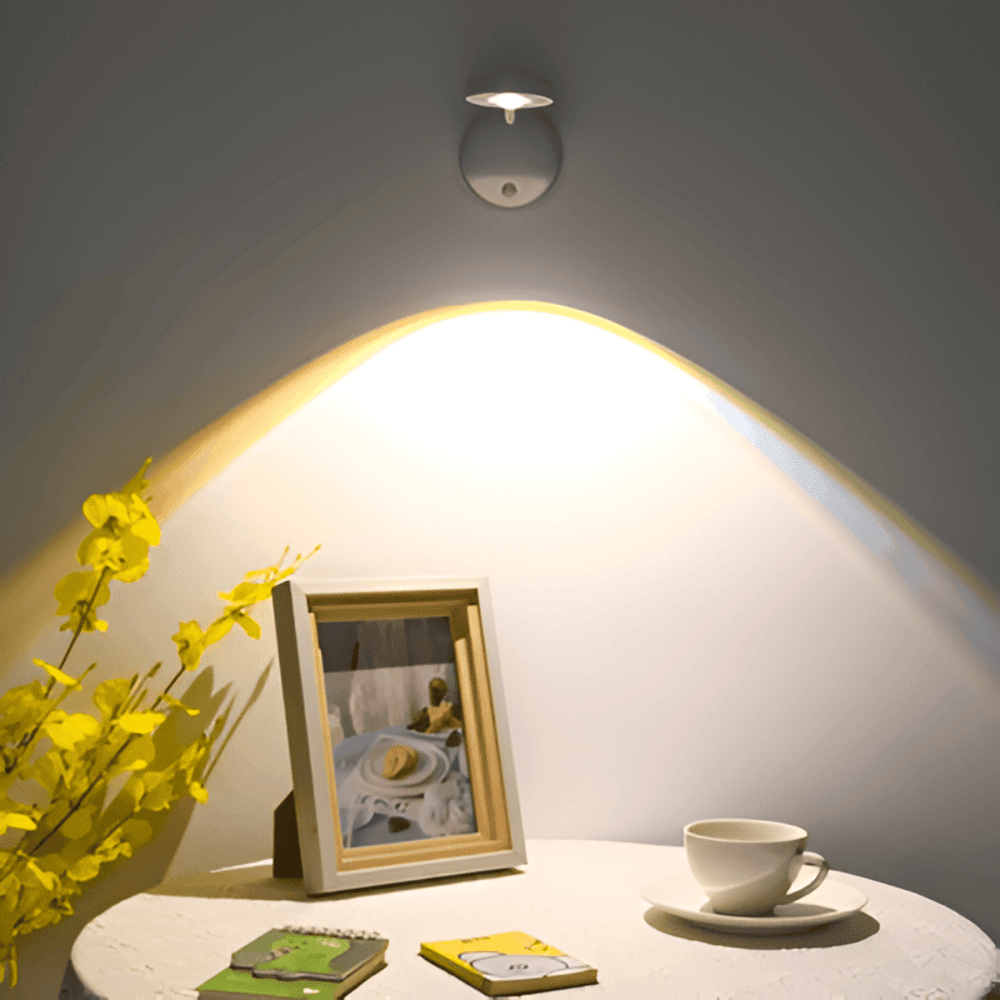 Bezdrátová LED nástěnná lampa s pohybovým senzorem - minimalistický design, 1 světlo | Temsk