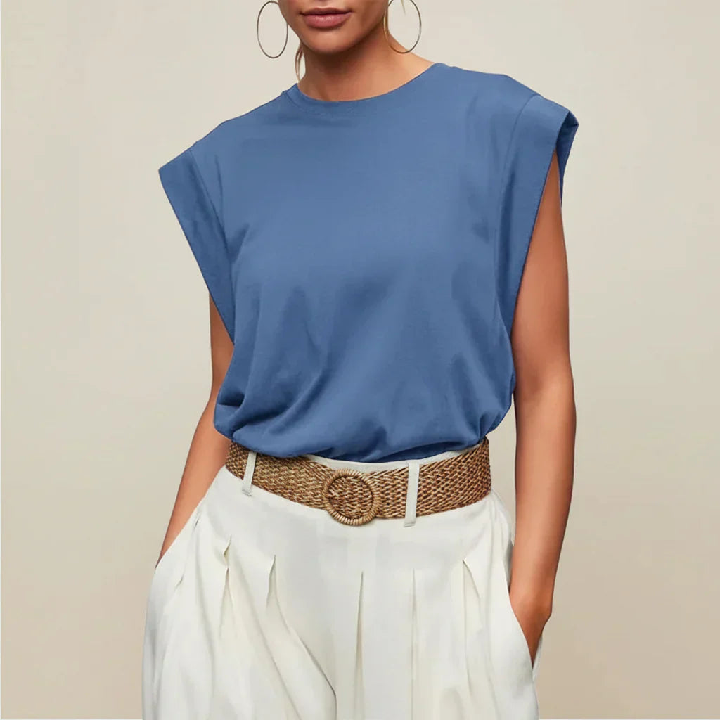 Damen ärmelloses Tanktop, lässig, locker sitzende Sommerbluse | Temsk