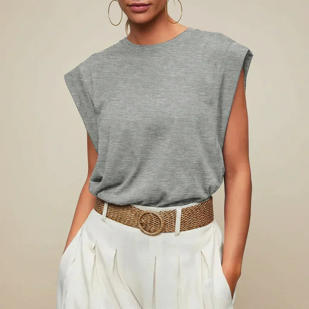 Damen ärmelloses Tanktop, lässig, locker sitzende Sommerbluse | Temsk