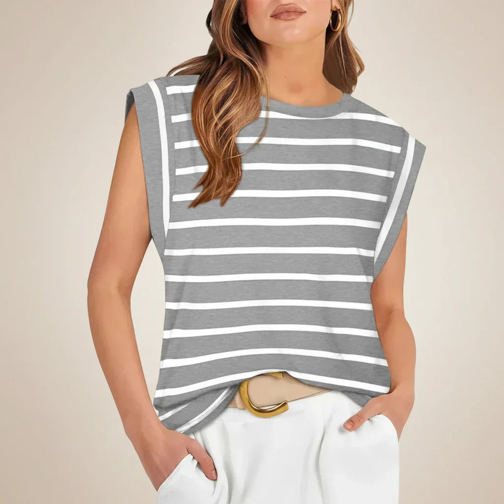 Damen ärmelloses Tanktop, lässig, locker sitzende Sommerbluse | Temsk