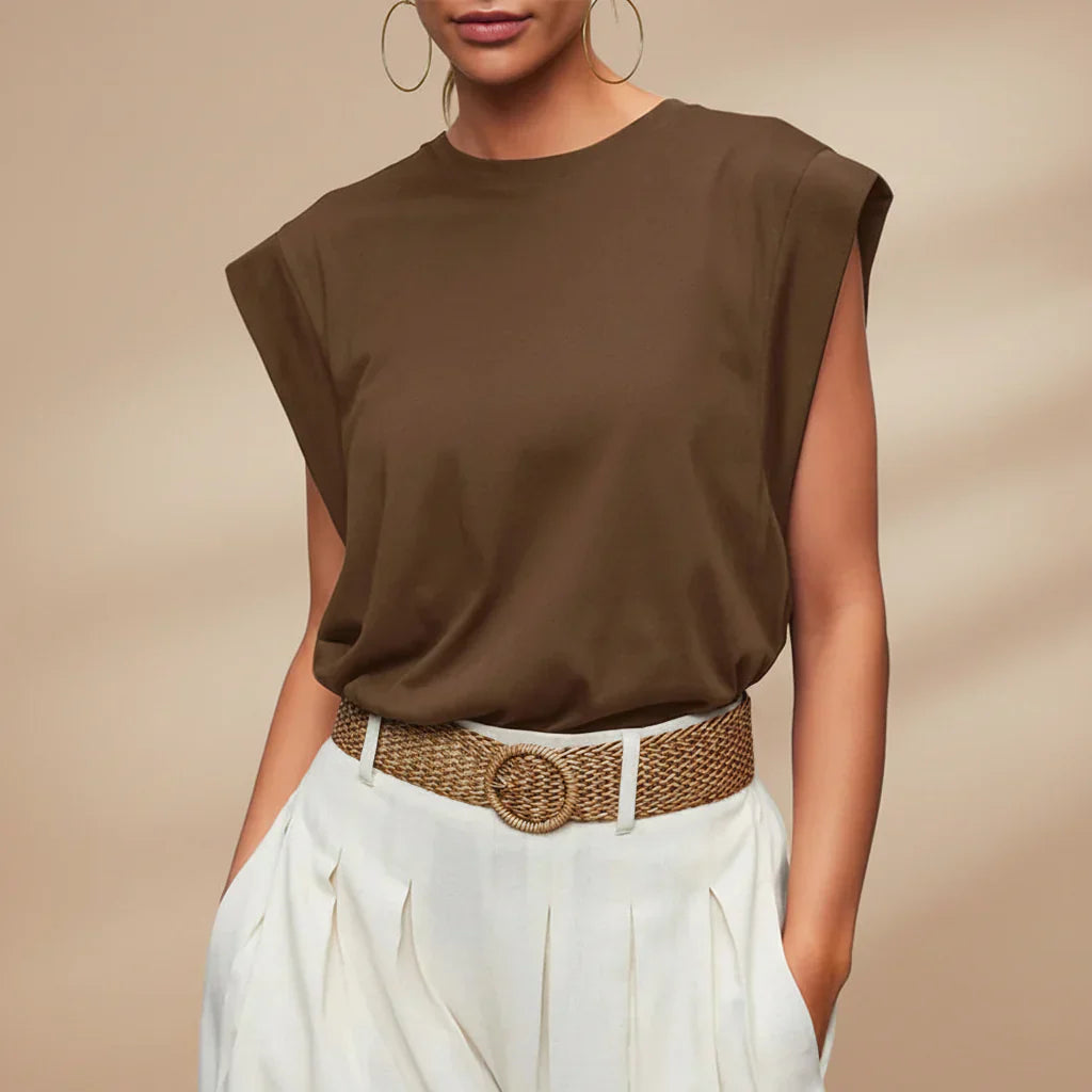 Damen ärmelloses Tanktop, lässig, locker sitzende Sommerbluse | Temsk