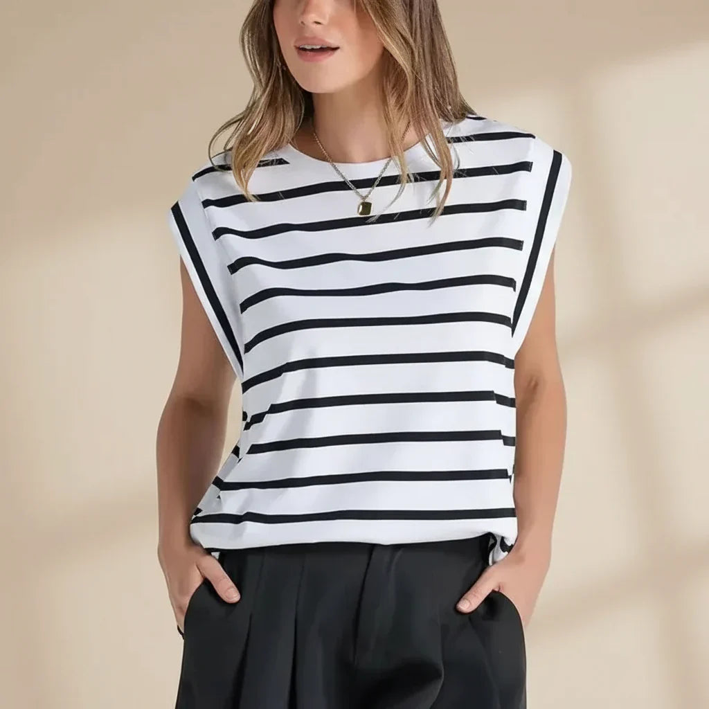 Damen ärmelloses Tanktop, lässig, locker sitzende Sommerbluse | Temsk