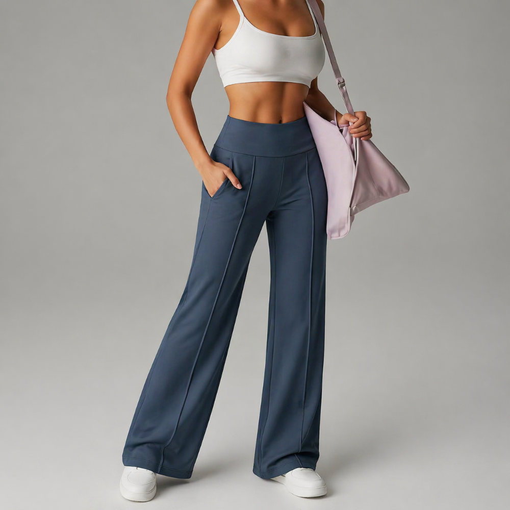 Damen Yoga-Hose mit hohem Bund und ausgestellten Stretch-Leggings | Temsk