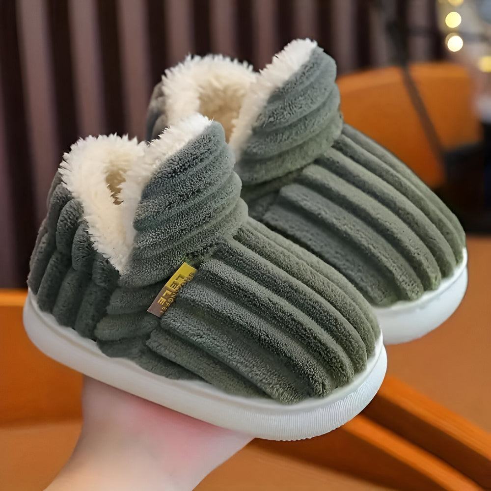 Damen-Hausschuhe für den Winter mit rutschfester Sohle für drinnen | Temsk